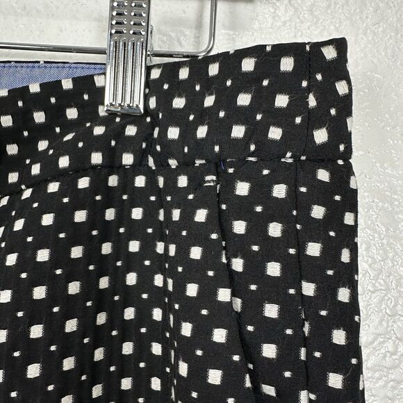 Banana Republic Pants Women Size 8 Hampton Black White Geometric Ankle Preppy - Picture 6 of 12